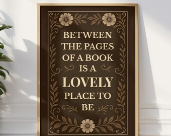 Dark Academia Book Quote Wall Art, Book Lover Print (Digital Download)