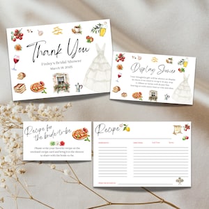 Lot d'invitations pour une douche nuptiale Thats Amore, faire-part de fiançailles pizza italienne, modèle de cuisine sur le thème de l'Italie méditerranéenne