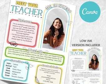 Meet the Teacher Template, Editable Teacher Printable, Back to School ...