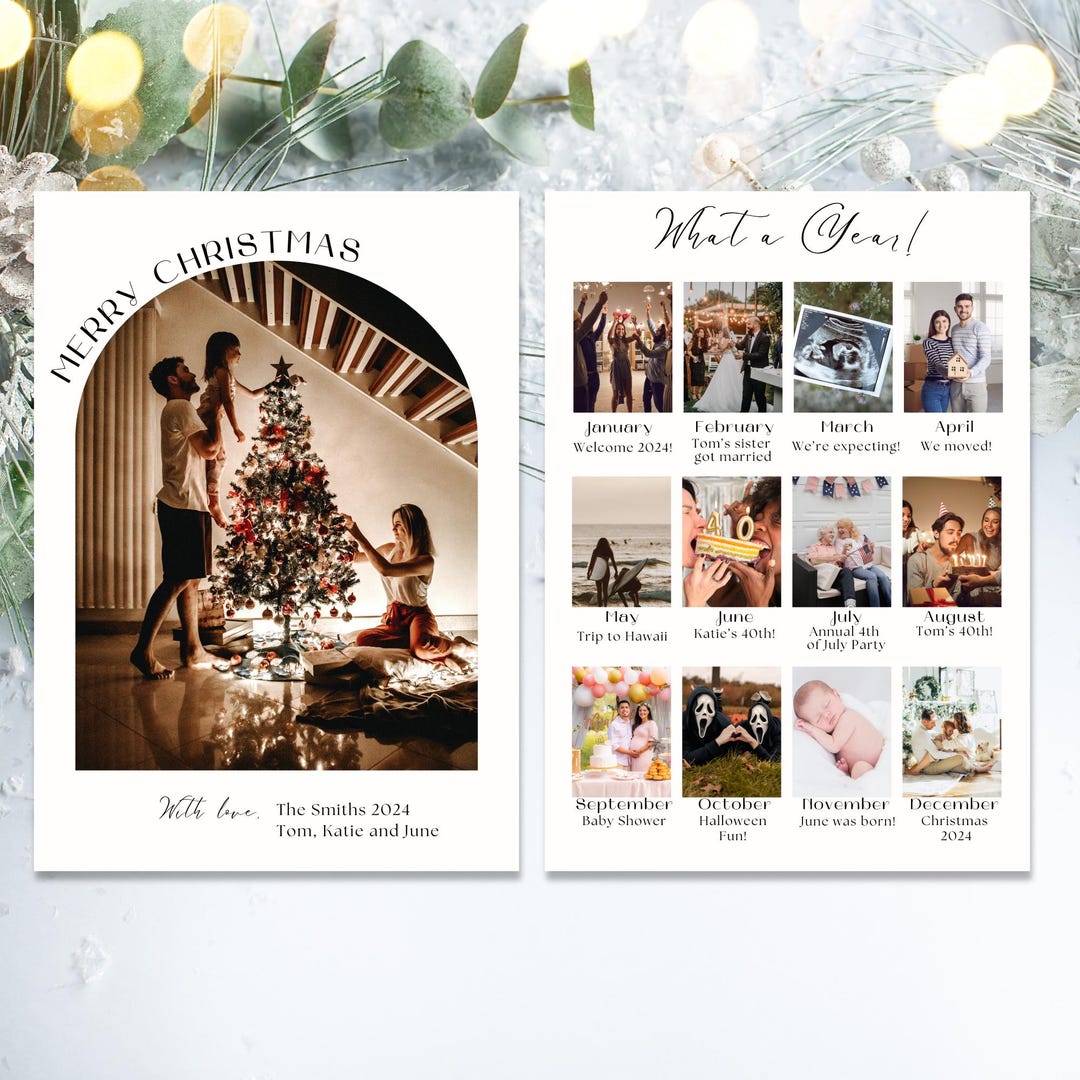 Year in Review Christmas Card Template, What A Year Christmas Card ...