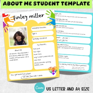 Editable Child Info Sheet Template: Special Needs, Autism, ADHD (Digital Download 8.5x11 & A4)