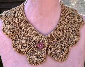 Cuello de encaje de algodón tejido a mano: Cuello de vestido de inspiración vintage