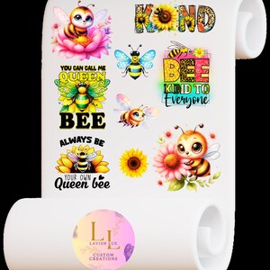 Vibrant Bee Element Sheet PNG Digital Download for UVDTF,DTF or Sublimation
