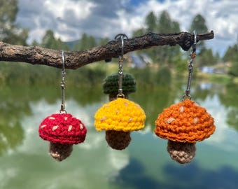Mushroom Keychain Crocheted
