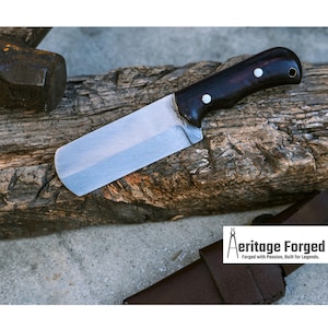 MINI CHOPPER KNIFE/5 inches long blade hunting knife/handmade knife/Leaf spring of truck/wooden Handle/Sharpen/Tempered/knife/knives