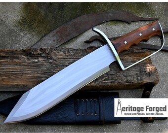 BOWIE MESSER / 30 cm lange Klinge / Handgeschmiedetes Bowiemesser / Hergestellt aus Blattfeder von LKW / Abgetempert / Schärfen / Gebrauchsfertig