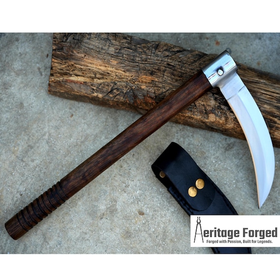 KAMA KNIFE/Traditional Japanese knife/Farmer Sickle /Leaf spring of truck/Rosewood Handle/Sharpen/Tempered/Ready to use/knife/Heritage kama5