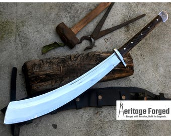 PANABAS MACHETE / Large Jungle Machete/20 inches Long Blade Heavy duties machete/ Full tang/ Leaf spring of truck/ Tempered/Sharpen/Working