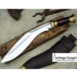 KHUKURI MACHETE / Large kukri Machete/ 14 inches Long Blade Heavy duties machete/ Full tang/ Leaf spring of truck/ Tempered/Sharpen/Working