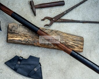 Hache De Viking Tomahawk Lame Acier Carbone Manche Bois Fabrication Artisanale Pa242601 Item 10314775