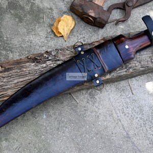 YEMENI JAMBIA KNIFE / 15 inches long Blade exotic knife / Hand forged knife / Made from Leaf spring of truck / Tempered / Sharpen image 8