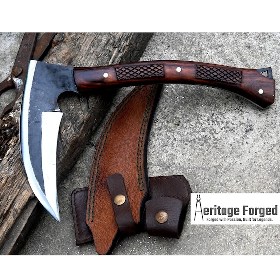 KAMA KNIFE/Traditional Japanese knife/Farmer Sickle /Leaf spring of truck/Rosewood Handle/Sharpen/Tempered/Ready to use/knife/knives