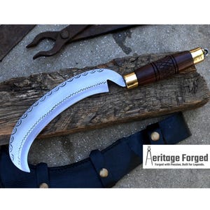 SICKLE KNIFE/Traditional Nepalese knife/Farmer Sickle /Leaf spring of truck/Rosewood Handle/Sharpen/Tempered/Ready to use/knife/knives