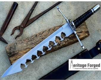 DEGENBRECHER KNIFE/16 Inches long Blade sword breaker knife/Leaf spring of truck/Rosewood Handle/Sharpen/Tempered/Ready to use/knives/sword