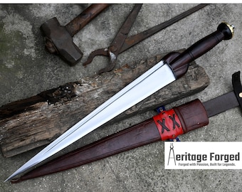 SCOTTISH DIRK/15 inches Long Blade Hand forged dirk knife /Leaf spring of truck/Rosewood Handle/Sharpen/Tempered/Ready to use/knife/knives