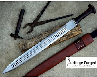 GLADIUS SWORD /22 inches long Blade Hand Forged Sword/ Gladius Machete/Handmade from Leaf spring of Truck-Balance water tempered/Sharp