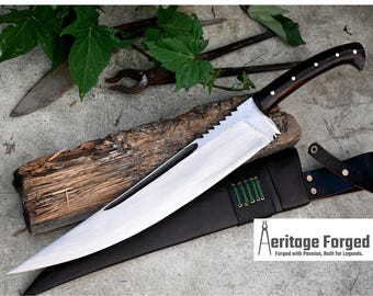 JUNGLE MACHETE / Large Jungle Clever/18 inches Long Blade Heavy duties machete/ Full tang/ Leaf spring of truck/ Tempered/Sharpen/Working