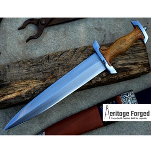 DEGEN DAGGER/12 inches Long Blade hand forged Dagger/Leaf spring of truck/Whitewood Handle/Sharpen/Tempered/Ready to use/knife/knives