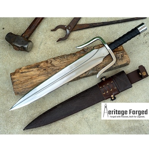 TRIDENT DAGGER/16 inches Long Blade hand forged Dagger/Leaf spring of truck/Rosewood Handle/Sharpen/Tempered/Ready to use/knife/knives/sword