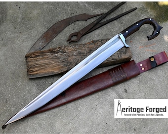 KOPIS SWORD/ 22 inches Long Blade hand forged custom forged kopis /Leaf spring of truck /Sharpen/Tempered/Ready to use/knife/knives