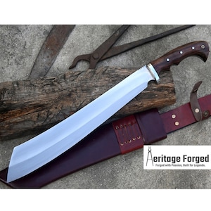 PARANG MACHETE / Large Jungle Machete/16 inches Long Blade Heavy duties machete/ Full tang/ Leaf spring of truck/ Tempered/Sharpen/Working