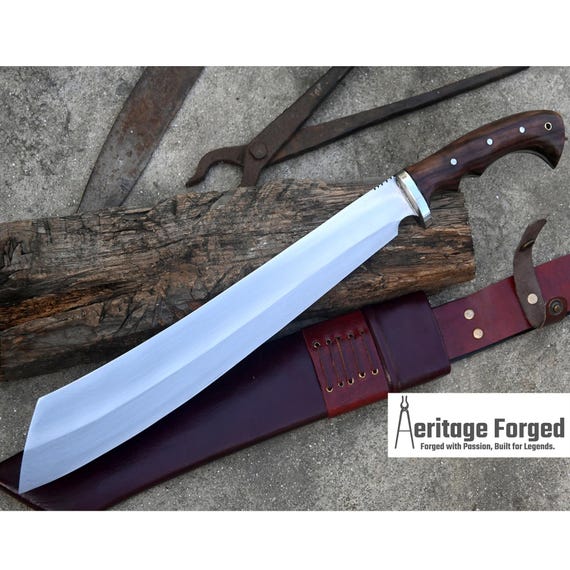 PARANG MACHETE / Large Jungle Machete/16 inches Long Blade Heavy duties machete/ Full tang/ Leaf spring of truck/ Tempered/Sharpen/Working