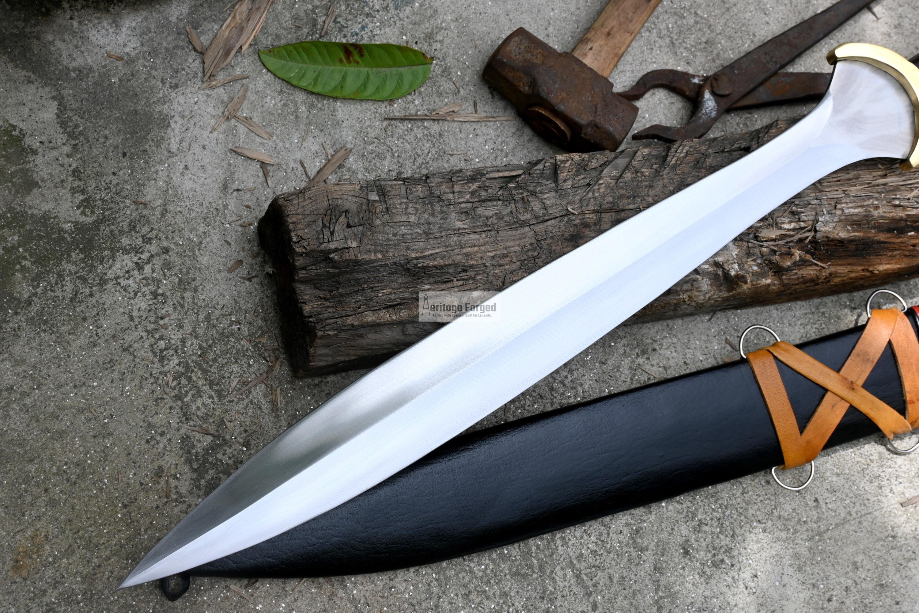 ギリシャのクシフォス／長さ22インチの手鍛造歴史的剣／リーフ