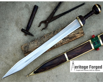 GLADIUS SWORD /24  inches long Blade Hand Forged Sword/ GLADIUS Machete/Handmade from Leaf spring of Truck-Balance water tempered/Sharp