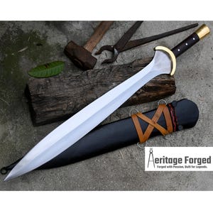 GREEK XIPHOS/ 22 inches Long Blade hand forged historical Sword/Leaf spring of truck/Wooden Handle/Custom forged sword
