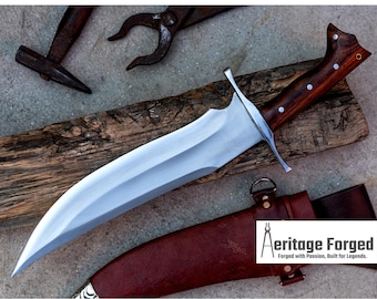 BOWIE MESSER / 30 cm lange Klinge / Handgeschmiedetes Bowiemesser / Aus Blattfeder von LKW / abgetempert / geschliffen / einsatzbereit