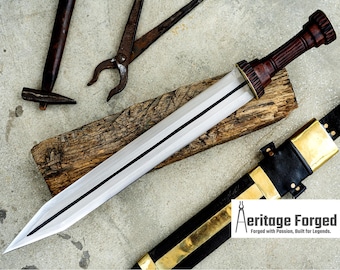GLADIUS SWORD /18 inches long Blade Hand Forged Sword/ Gladius Machete/Handmade from Leaf spring of Truck-Balance water tempered/Sharp