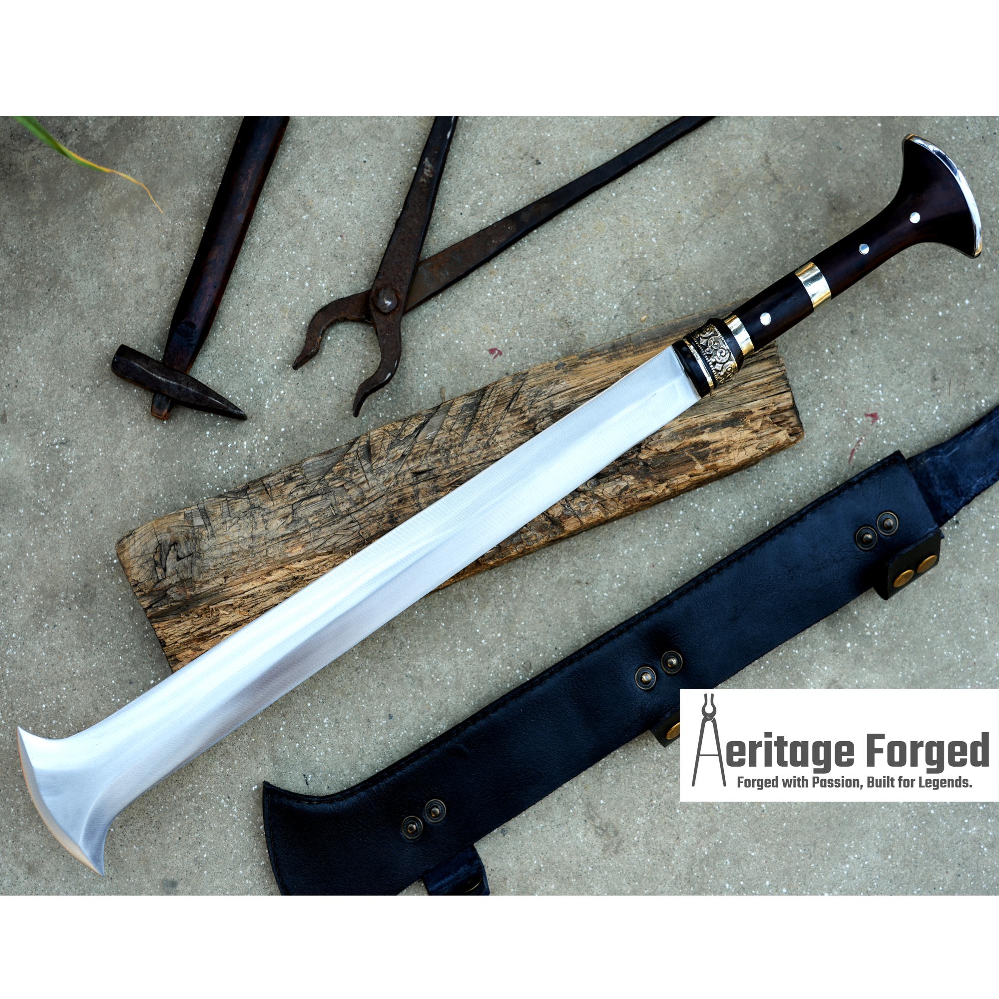 KONDA MACHETE /  African Machete/18 inches Long Blade Heavy duties machete/ Full tang/ Leaf spring of truck/ Tempered/Sharpen/Working