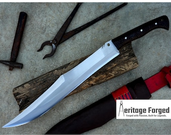 MACHETE DELLA GIUNGLA / Grande machete della giungla / Lama lunga 18 pollici Machete per impieghi gravosi / Codolo intero / Molla a balestra del camion / Temprato / Affilato / Funzionante