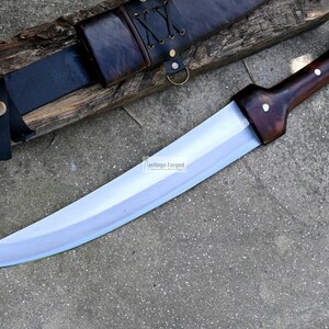 YEMENI JAMBIA KNIFE / 15 inches long Blade exotic knife / Hand forged knife / Made from Leaf spring of truck / Tempered / Sharpen image 6