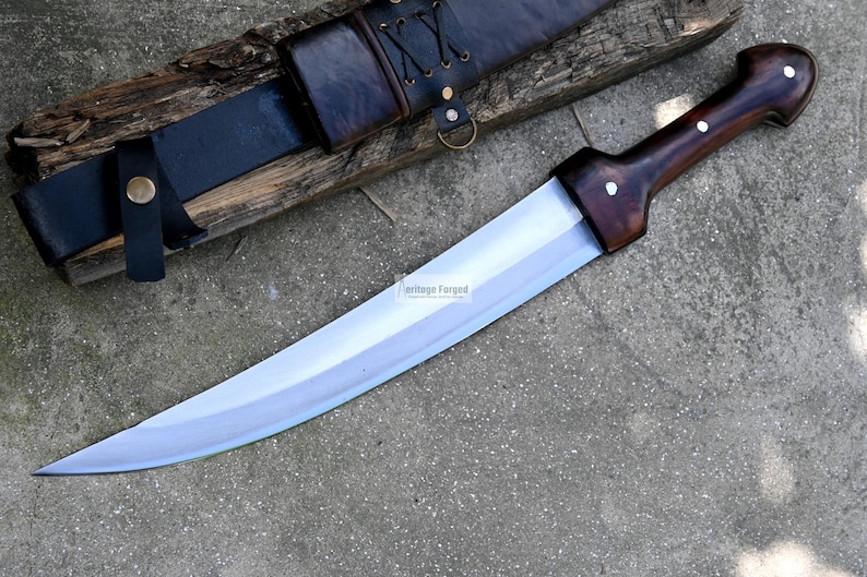 YEMENI JAMBIA KNIFE / 15 inches long Blade exotic knife / Hand forged knife / Made from Leaf spring of truck / Tempered / Sharpen image 6