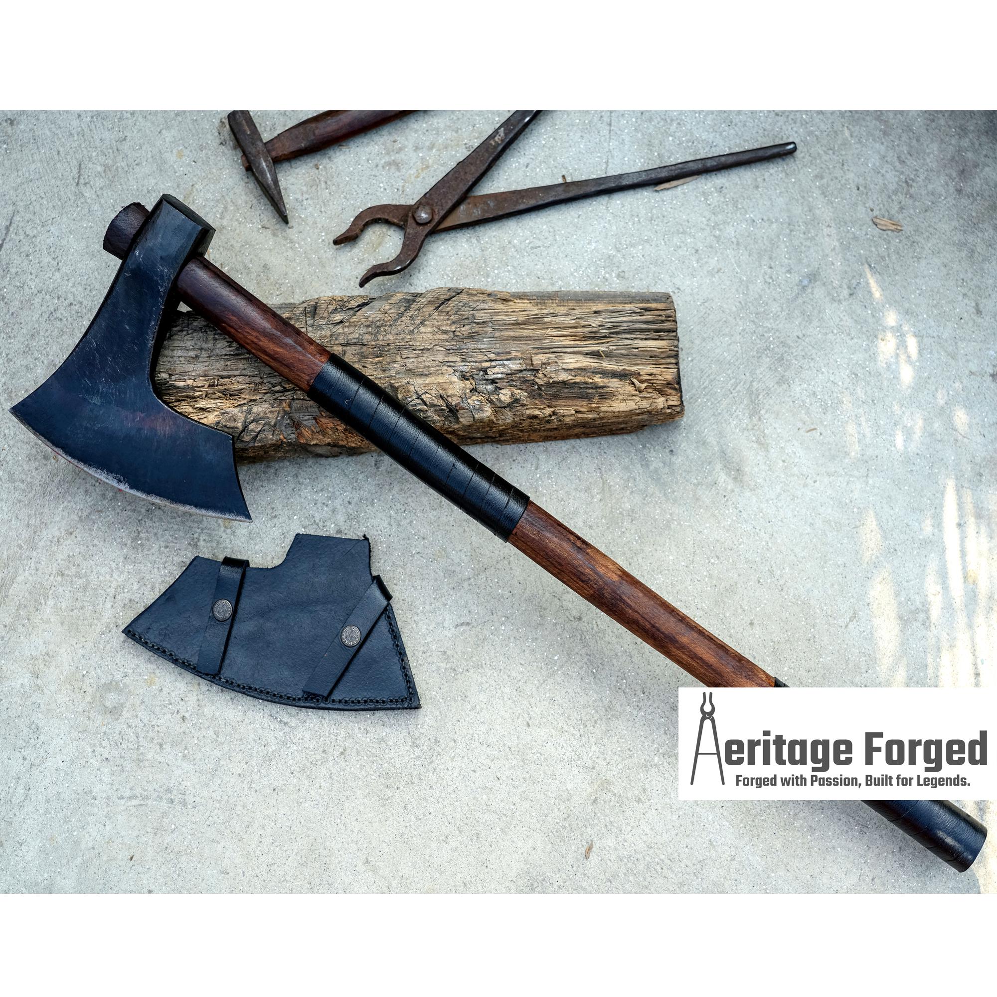 Hache viking en acier au carbone forgé à la main