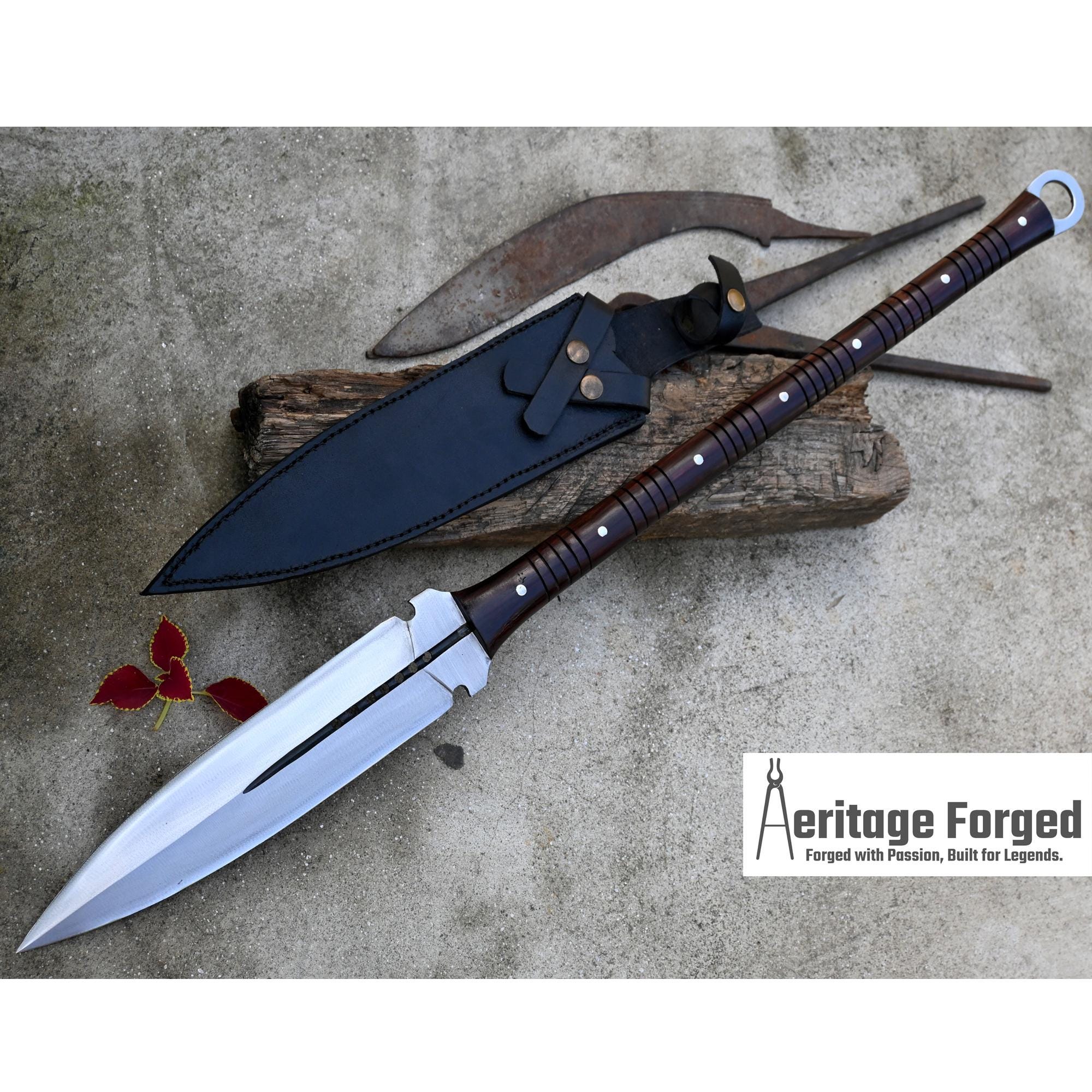 HUNTING SPEAR / Hand Forged Spear /12 Inches Long Blade Spear