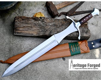 ESPADA GLADIUS / Hoja de 19 pulgadas de largo forjada a mano / Machete Gladius / Hecho a mano con resorte de hoja de Truck-Balance templado al agua / Afilado