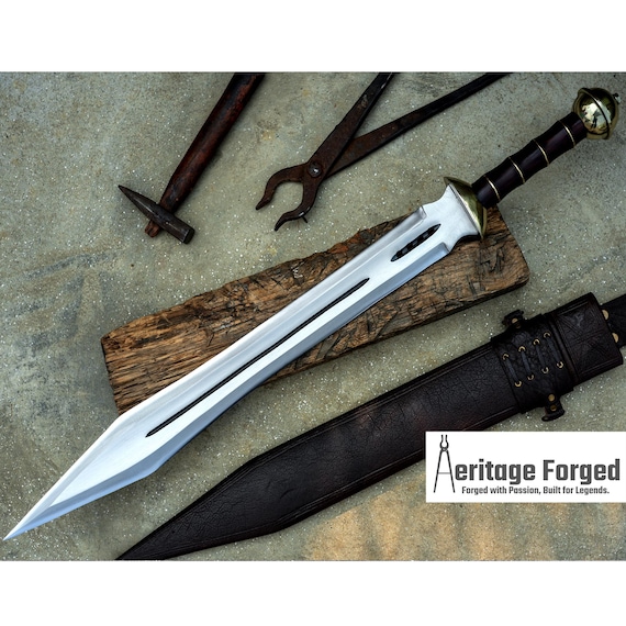 Épée Romaine Gladius Faite Main Acier D2 Manche Bois Lame 17 Pouces