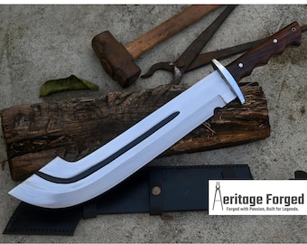 MACHETE PESANTE / Grande machete da giungla / Lama lunga 16 pollici Machete per impieghi gravosi / Codolo intero / Molla a balestra del camion / Temprato / Affilato / Funzionante