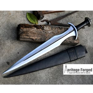 ACHILLES SWORD/24 inches Long Blade hand forged Sword/Leaf spring of truck/Rosewood Handle/Sharpen/Tempered/Ready to use/knife/knives
