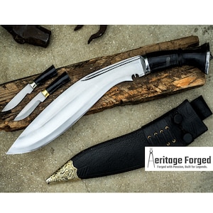 ANGKHOLA KHUKURI/ kukri Machete/ 12 inches Long Blade Heavy duties machete/ Full tang/ Leaf spring of truck/ Tempered/Sharpen/Working