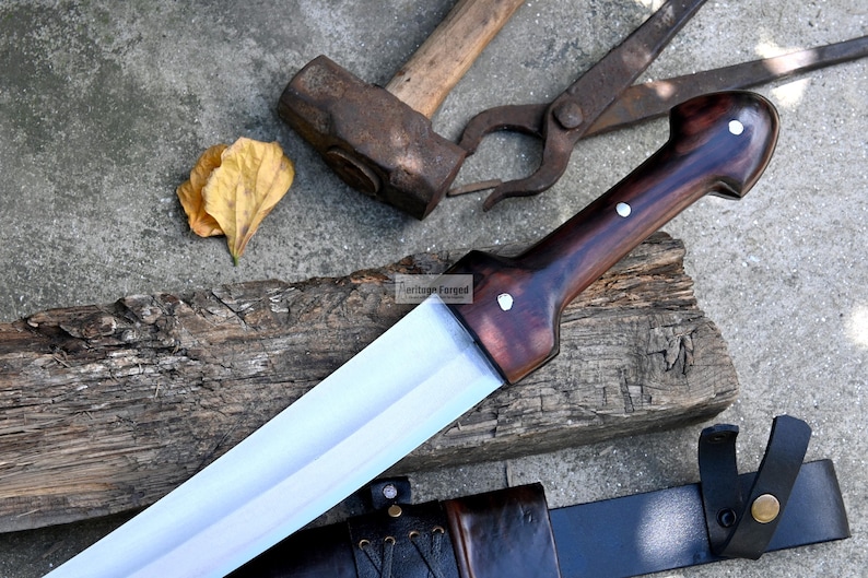 YEMENI JAMBIA KNIFE / 15 inches long Blade exotic knife / Hand forged knife / Made from Leaf spring of truck / Tempered / Sharpen image 3