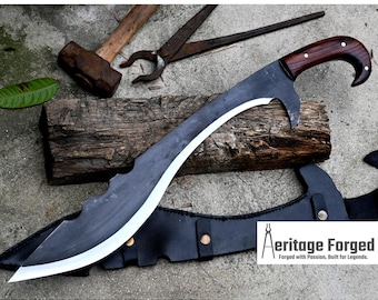 KOPIS MACHETE/ 20 inches Long Blade hand forged custom forged kopis /Leaf spring of truck /Sharpen/Tempered/Ready to use/knife/knives