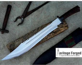 DAO MACHETE / Large Jungle Machete/18 inches Long Blade Heavy duties machete/ Full tang/ Leaf spring of truck/ Tempered/Sharpen/Working