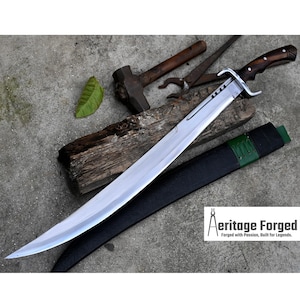 SCIMITAR SWORD/24 inches Long Blade hand forged Sword/Leaf spring of truck/Rosewood Handle/Sharpen/Tempered/Ready to use/knife/knives