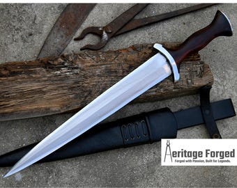 DEGEN DAGGER/15 inches Long Blade hand forged Dagger/Leaf spring of truck/Rosewood Handle/Sharpen/Tempered/Ready to use/knife/knives