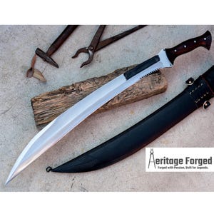 GIUNTING SWORD/24 inches Long Blade hand forged Sword/Leaf spring of truck/Rosewood Handle/Sharpen/Tempered/Ready to use/knife/knives