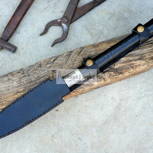 HUNTING SPEAR / hand forged spear /9 inches Long Blade spear/Spear/ Full tang/ Leaf spring of truck/ Tempered/Sharpen image 6