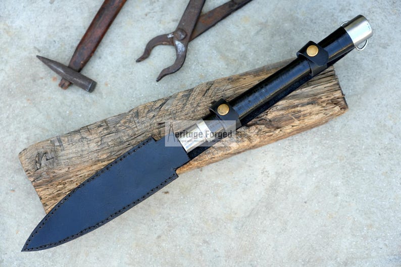 HUNTING SPEAR / hand forged spear /9 inches Long Blade spear/Spear/ Full tang/ Leaf spring of truck/ Tempered/Sharpen image 6
